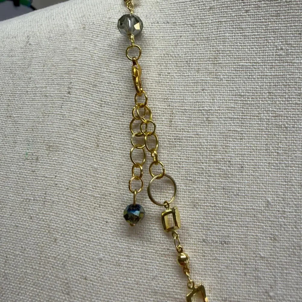 NEW!  Rose necklace kaleidoscope Crystal made‎ by Swarovski Pendant beaded chain - Picture 4 of 7